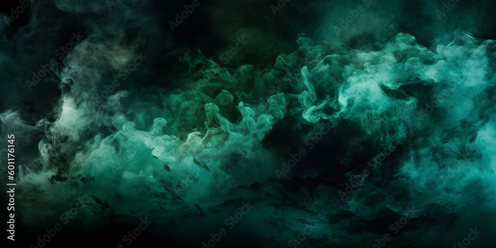 horror green blue wall, grunge dark smoke texture, black haunted