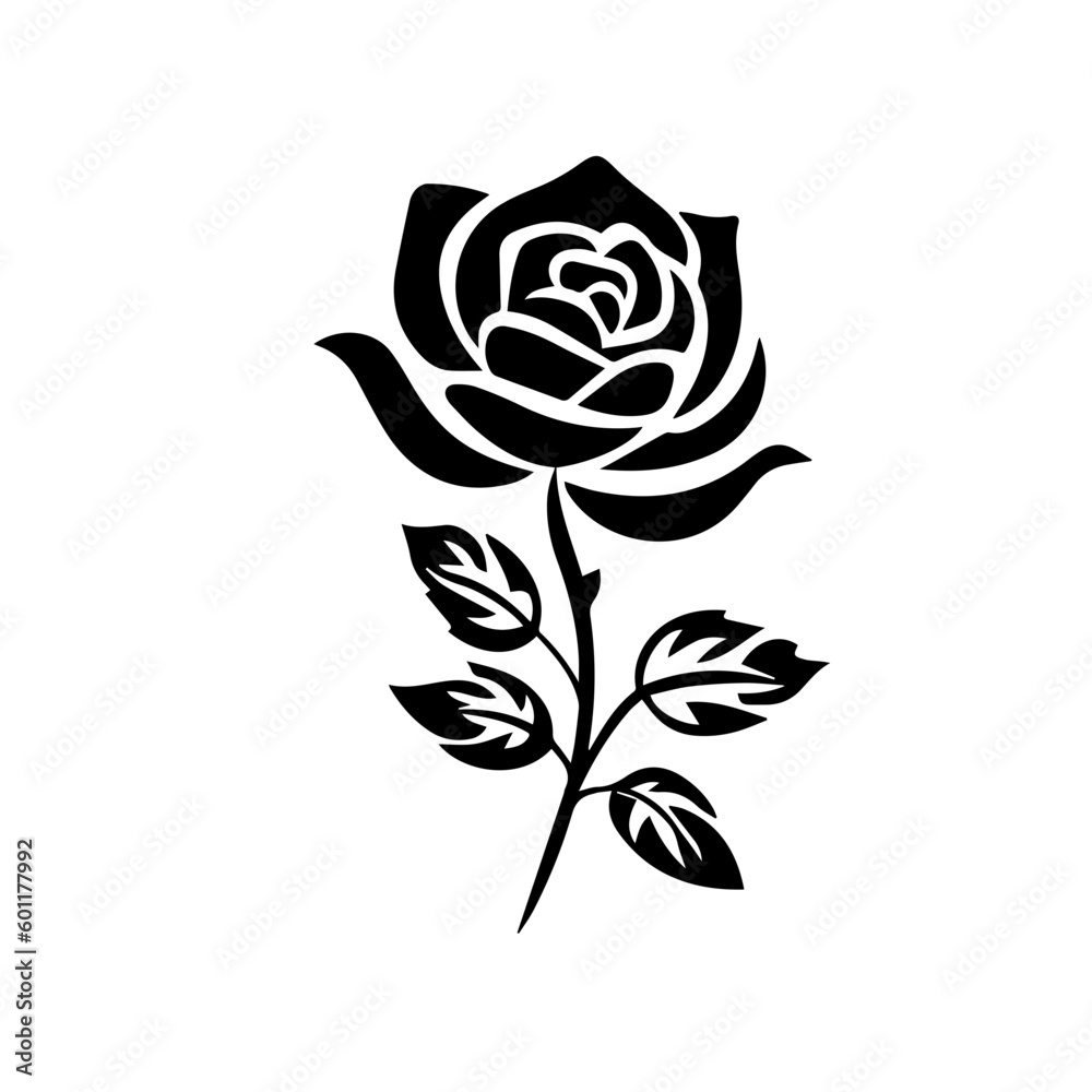 Black and White Rose Vector Illustration Black and White Rose Vector Illustration