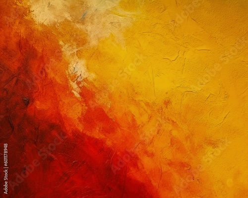 A bright, abstract background featuring vivid shades of yellow, orange, and red that blend together seamlessly. The toned rough surface texture adds depth and dimension, providing ample space for desi