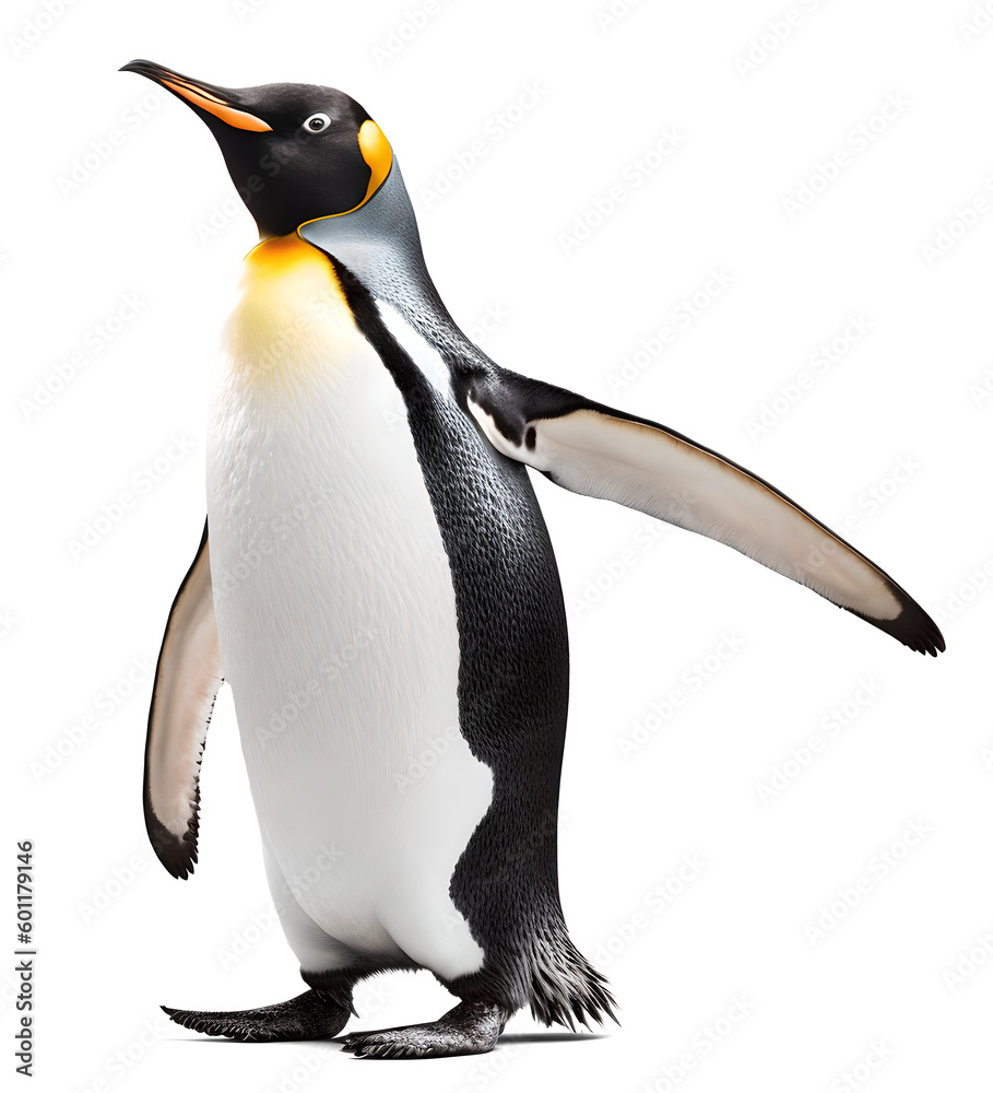 Penguin, isolated background. Generative Ai.