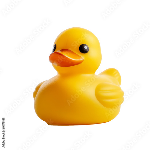 yellow rubber duck, isolated on transparent background, PNG, Generative AI photo