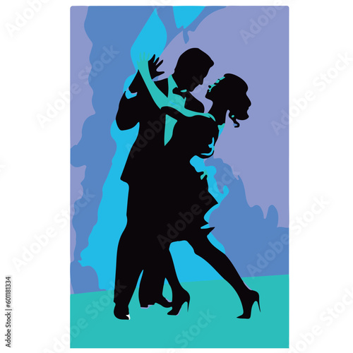 vector image couple dancing tango