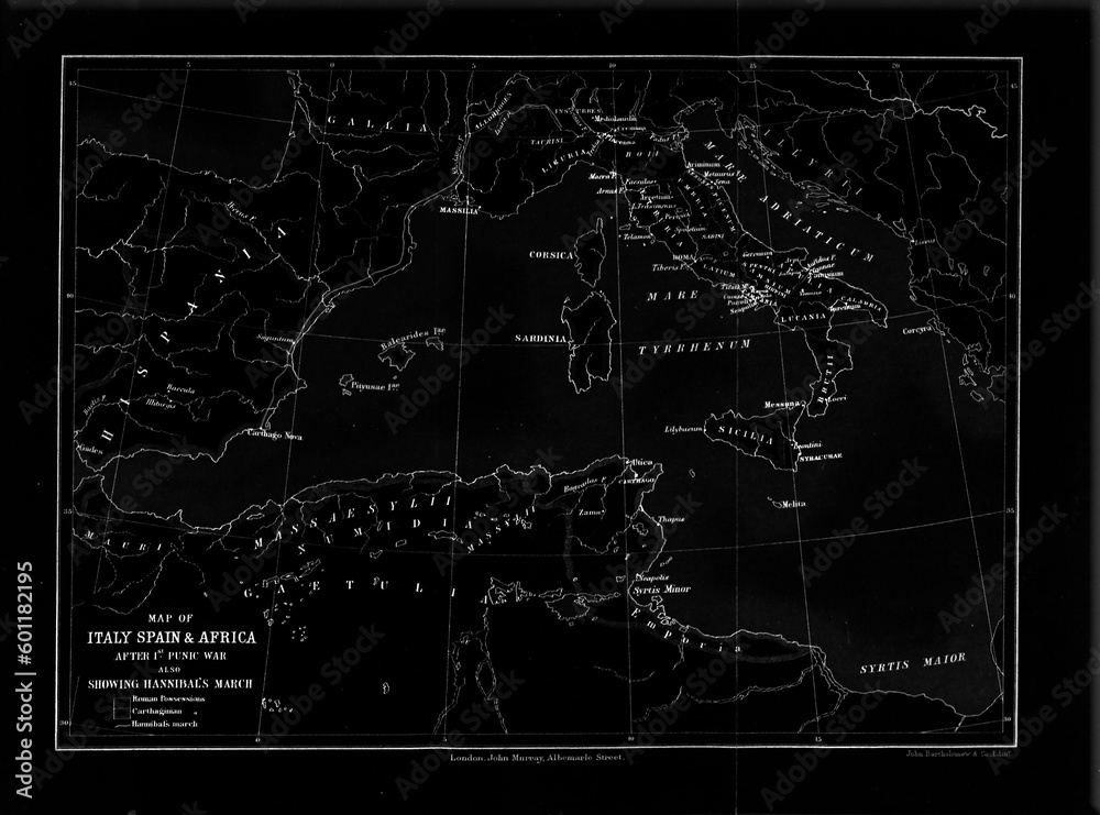 Fototapeta premium Vintage map of ancient Europe and the Roman Empire