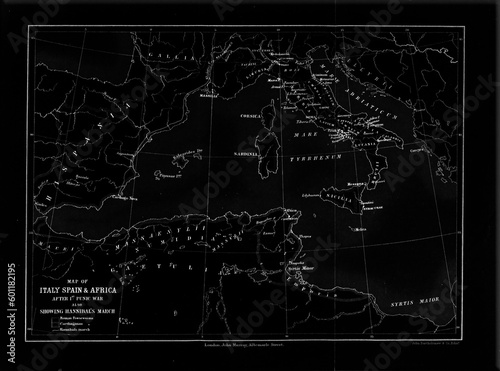 Vintage map of ancient Europe and the Roman Empire