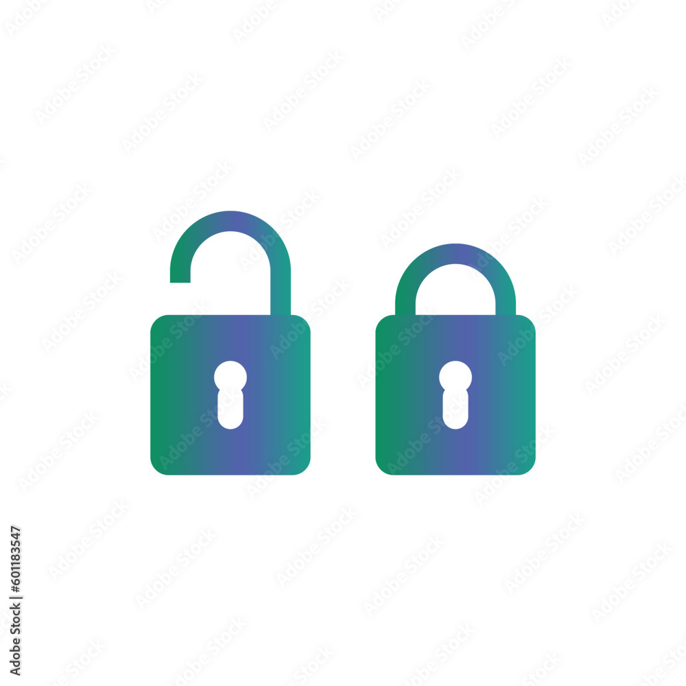 padlock icon vector illustration, locked and unlocked. padlock icon vector illustration, locked and unlocked.