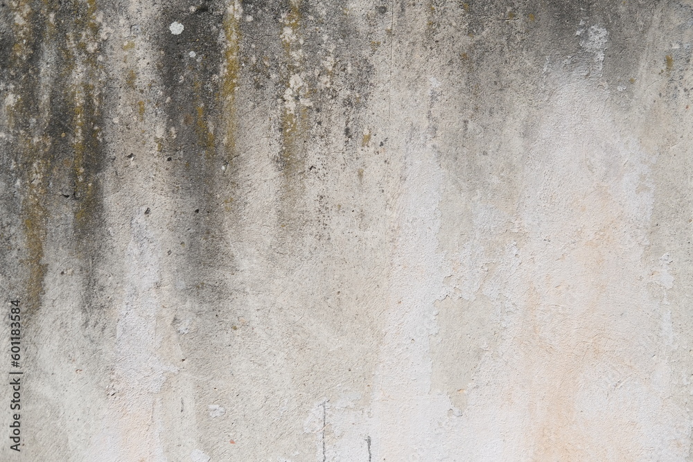 Fototapeta premium Concrete wall texture with cracks and scratches. Yellow and grey graphic materials 