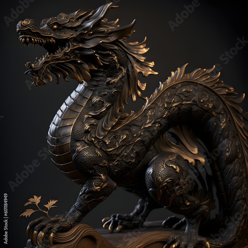 gorgeous very high detailed wooden dragon character  ai generated image 