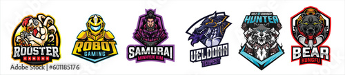 New Gaming Mascot logo illustration vector design set. Suitable for Company, Corporate, Esport, Gaming, Creative Industry, Multimedia, Entertainment, Education