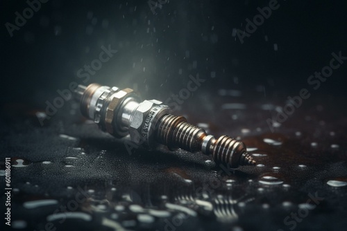 Isolated car spark plug for clipping. Generative AI