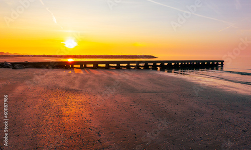 Beautiful coastline near Caorle  Italy  at sunrise