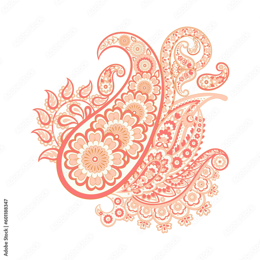 Floral Vector Isolated indian pattern with paisley