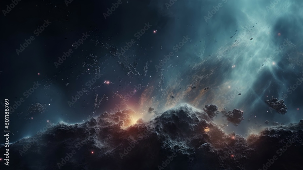 Cosmic Nebula and Starfield, Generative AI