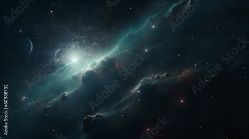 Cosmic Nebula and Starfield, Generative AI
