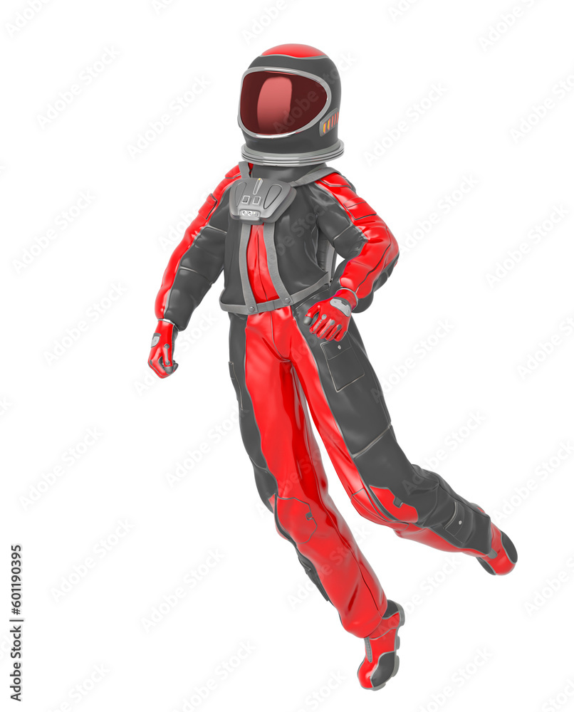 astronaut girl is walking on space