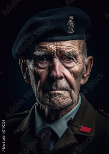 Elderly Veteran Portrait-Generative AI