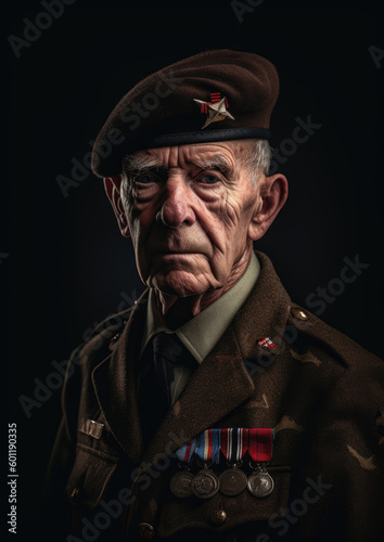Elderly Veteran Portrait-Generative AI
