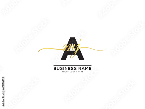 Modern Signature AMJ Letter Logo, Unique Amj maj Luxury Logo For Business photo