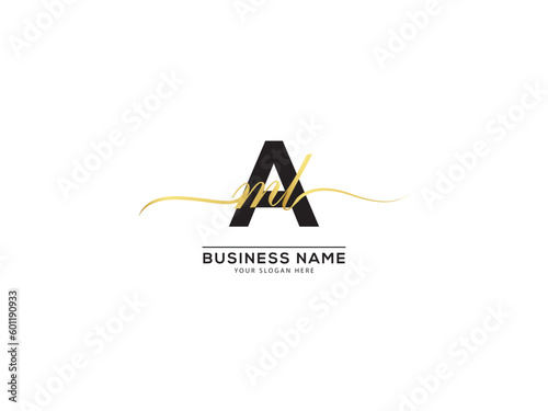 Modern Signature AML Letter Logo, Unique Aml mal Luxury Logo For Business