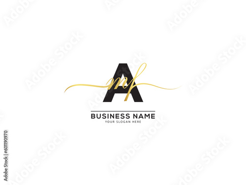 Modern Signature AMF Letter Logo, Unique Amf maf Luxury Logo For Business photo