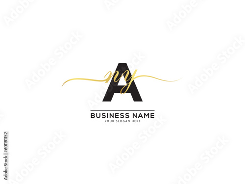Alphabet ANY Logo Design, Minimalist Any nay Signature Letter Logo Icon For Shop photo
