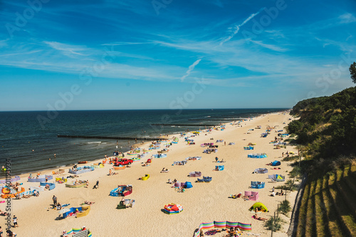 Fototapeta Naklejka Na Ścianę i Meble -  PolskieMorze, Plaża, Rewal, Falochrony, Spokój, PięknoNatury, Turystyka, PodróżeWPolsce, Bałtyk, Wybrzeże