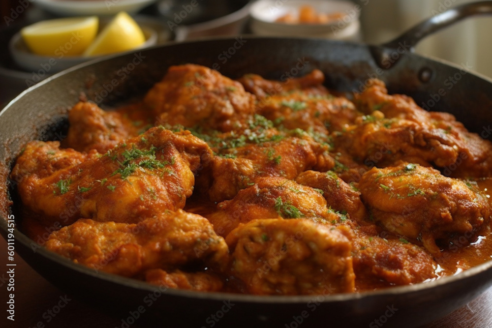 Plate of delicious chicken biryani. Ai generated Plate of delicious chicken biryani. Ai generated