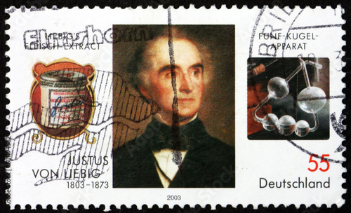 Postage stamp Germany 2003 Justus von Liebig, was a German chemist who made major contributions to agricultural and biological chemistry photo
