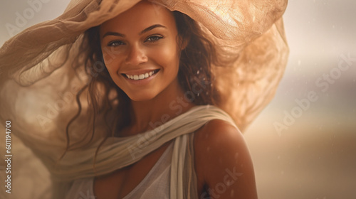 Exotic-looking beauty with ...