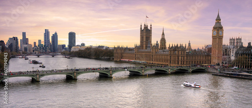 Fotografiet Beautiful aerial view of the Palace of Westminster in London