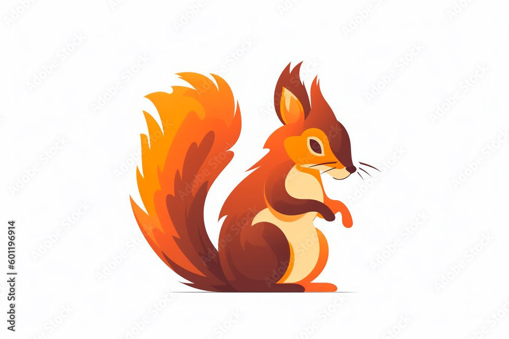 Creative squirrel logo icon design illustration. Ai generated