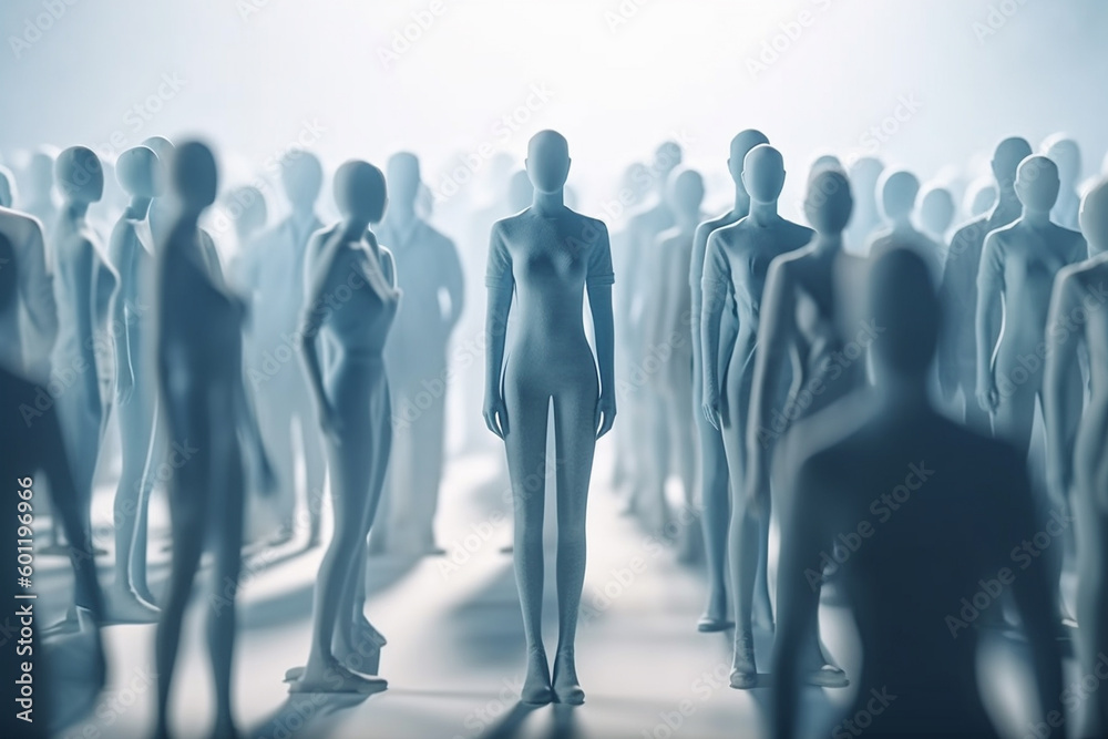 Figurines of group of people concept idea. Ai generated Figurines of group of people concept idea. Ai generated