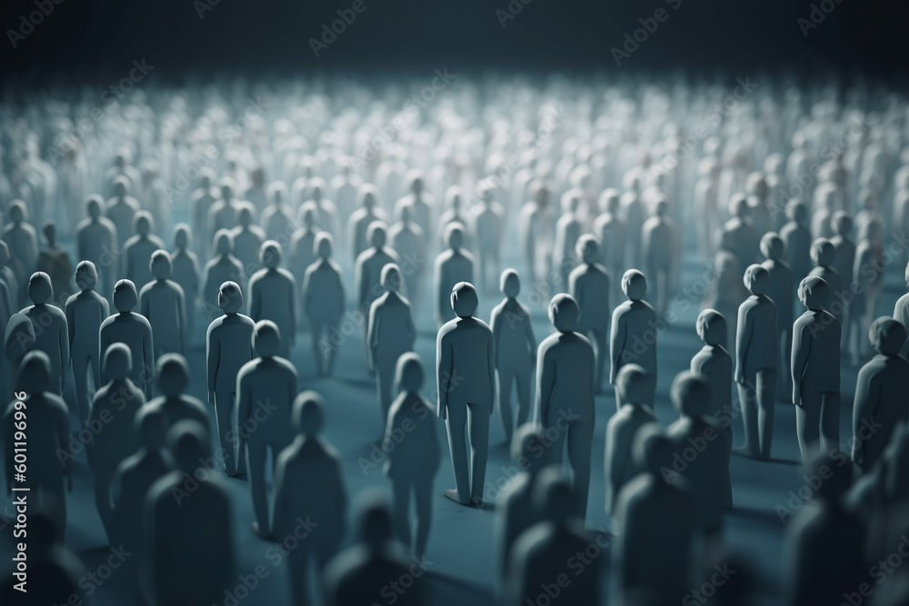 Obraz premium Figurines of group of people concept idea. Ai generated