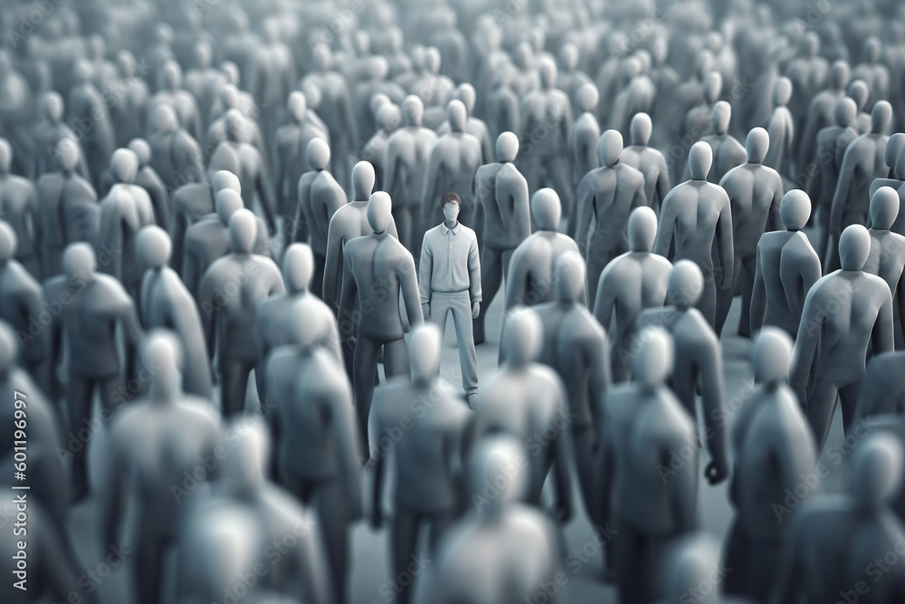 Obraz premium Figurines of group of people concept idea. Ai generated