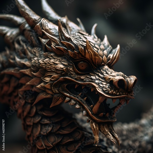 Chinese Dragon Head, Generative AI © asura