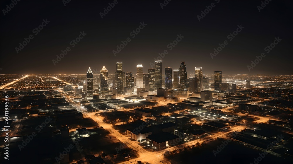 Fototapeta premium Night Skyline, Generated by AI