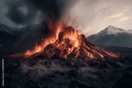 Volcanic eruption. Generative AI © Rhiannon