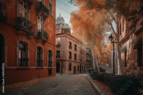 Leganés, a Spanish town in Madrid region, against a backdrop. Generative AI © Quiana