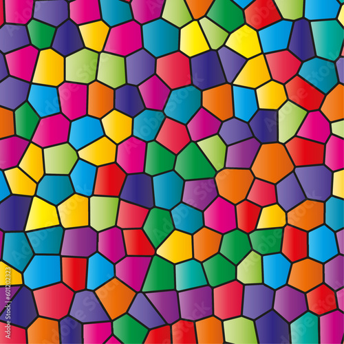Stained glass window in pastel colors and gradient colors