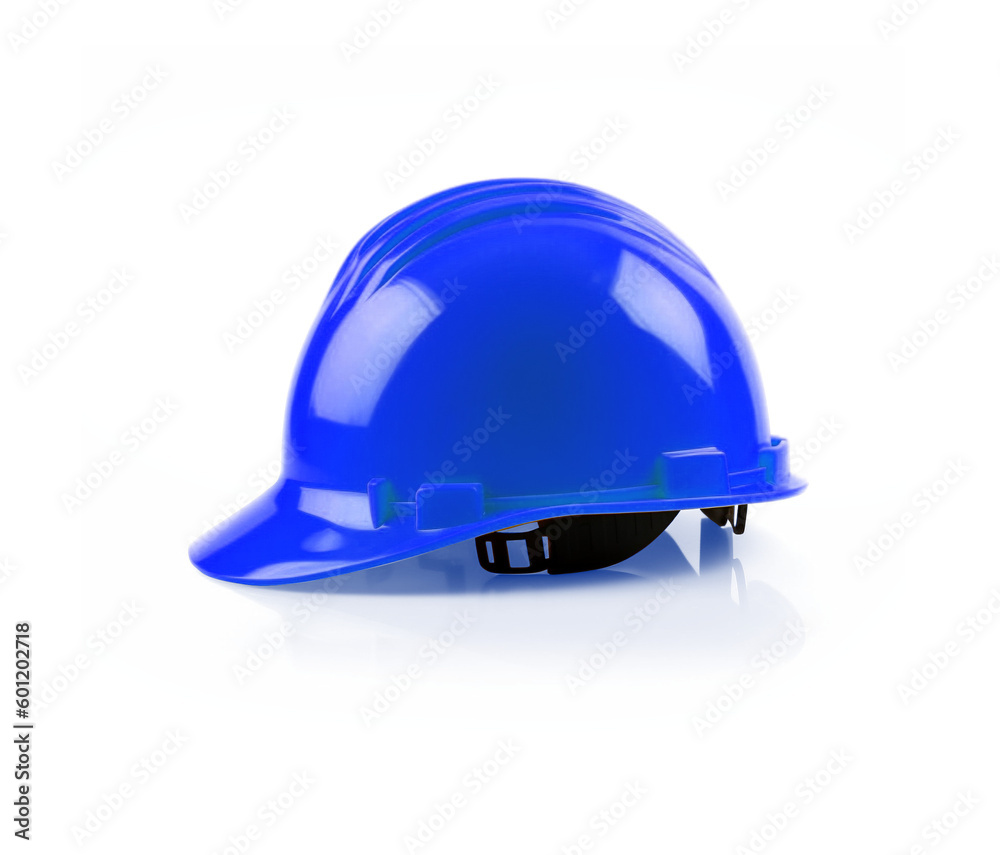 Fototapeta premium Blue Safety Hard Hat Isolated on a Transparent Background - Transparent PNG - Generative AI.