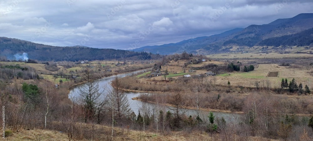 landscape with mountains and lake