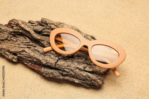 Stylish peach sunglasses on...
