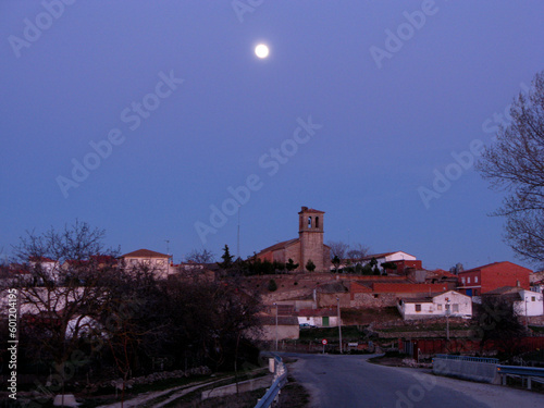 malpartida salamanca anochecer pueblo castellano desavitado photo