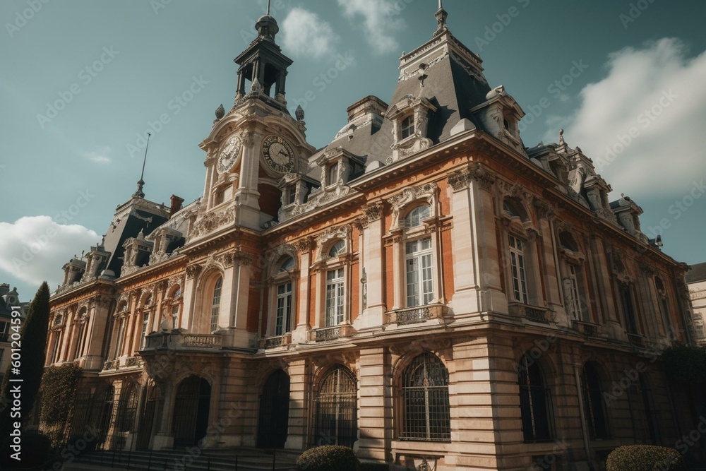 The city hall in Epernay, France. Generative AI