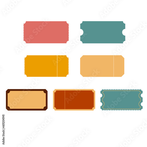 Ticket templates in vintage colors