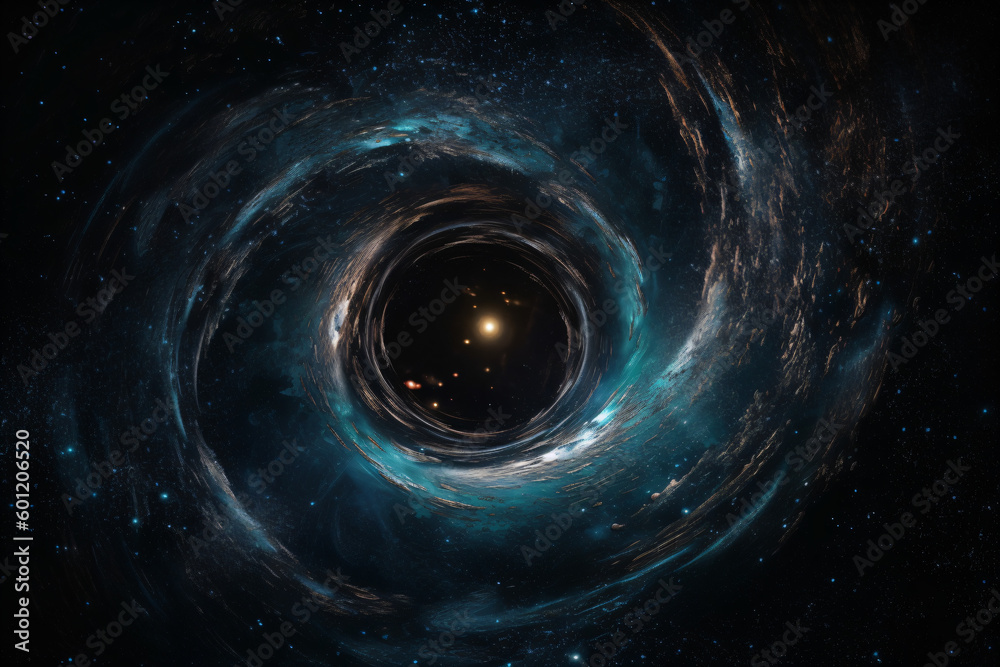 a circular black hole in space Generative Ai