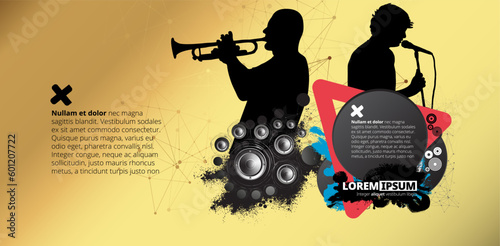 Music event concept for internet banners, social media banners, headers of websites, vector illustration 