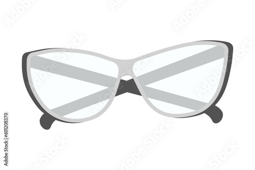 Elegant stylized Glasses with transparent lenses in grayscale. Happy teachers day. Bespectacled. EPS