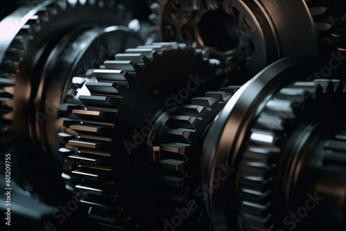 3D interlocking gears for business and process. Generative AI