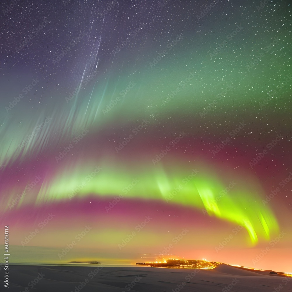 A colorful aurora borealis lighting up a dark sky4, Generative AI