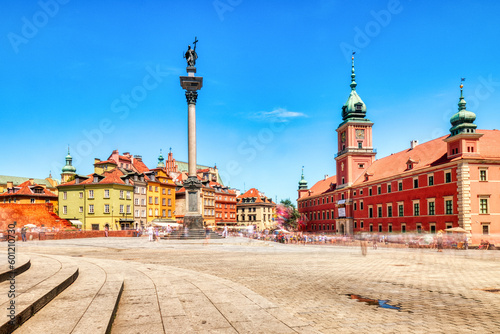 Warsaw Old Town during Sunny Summer Day with Blue Sky
